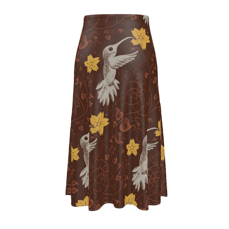 Jupe midi satin de soie